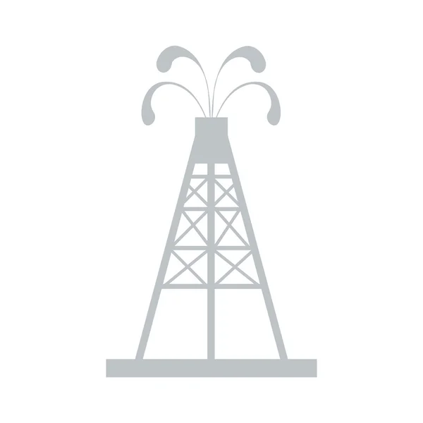 Stilizált ikon a fúrótorony spurting fel olaj, szökőkutak — Stock Vector