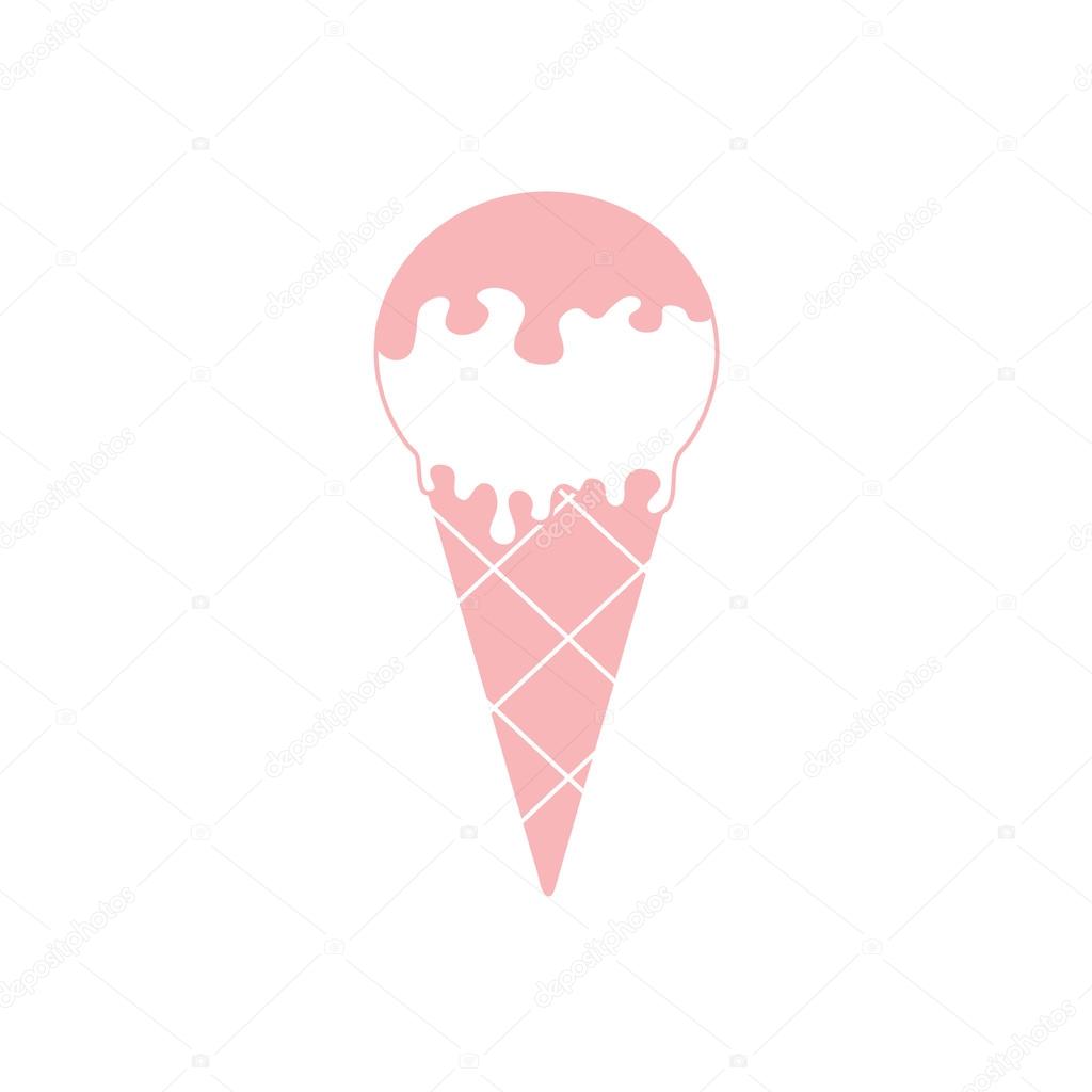 Stylized icon of a colored ice cream on a white background