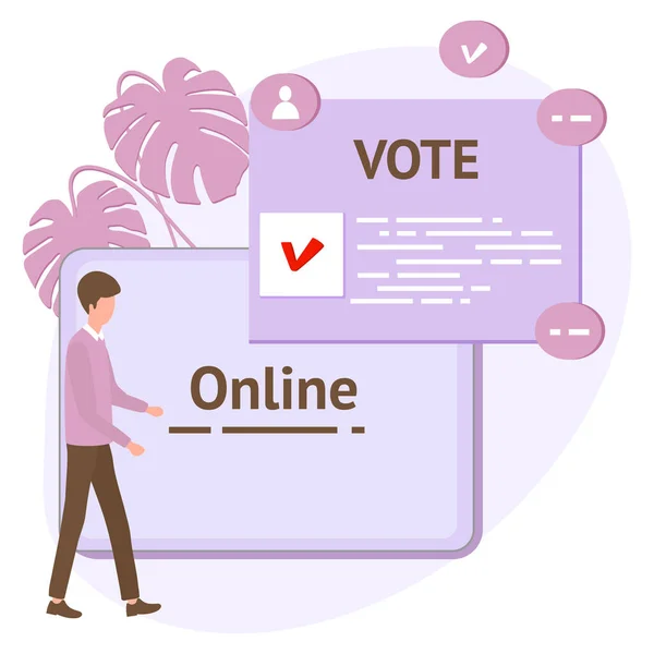 Векторные Иллюстрации People Vote Online Candidate Tablet Election Campaign Online — стоковый вектор