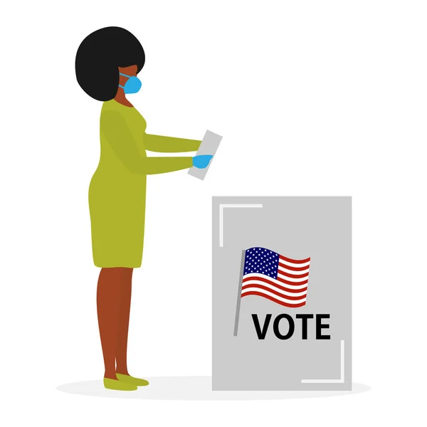 Stemmen Vector Illustratie Verkiezingsdag Mensen Stemmen Mensen Geven Hun Stem — Stockvector