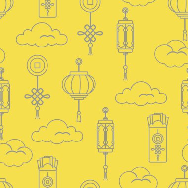  Fenerler, para zarfları, iyi şans için para, bulutlar. Farklı ülkelerin bayram gelenekleri. Aydınlatıcı ve Nihai Gri.