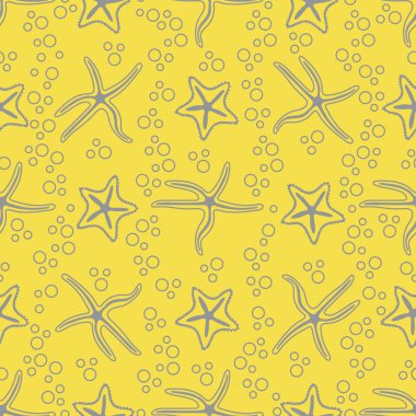 Denizyıldızı ile vektör kusursuz desen. Denizci geçmişi. Pankart, poster ya da baskı için tasarım. Aydınlatıcı ve Nihai Gri.