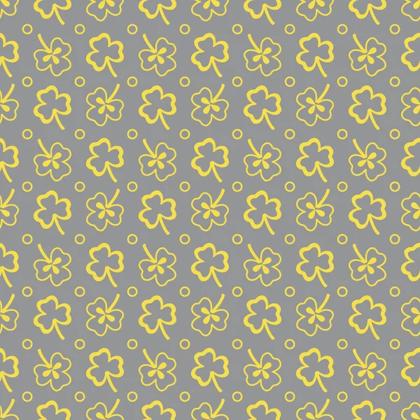 Nahtloses Muster Mit Kleeblättern Shamrock Hintergrund Patrick Day Design Für — Stockvektor