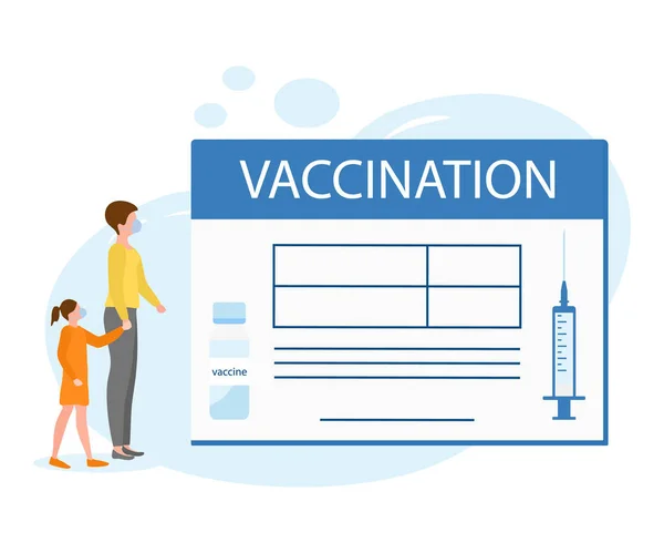 Векторная Иллюстрация People Syringe Vaccine Bottle Immunization Vaccination Teens Children — стоковый вектор