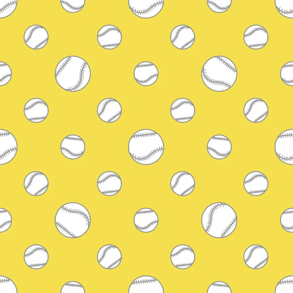 Vector Seamless Pattern Baseball Balls Sports Background Design Banner Poster — Stock Vector