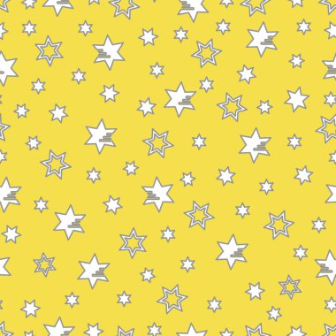 Yıldızlı kusursuz desen. Noel ve Yeni Yıl geçmişi. Paket kağıdı, kumaş ve diğer baskılar için tasarım. Aydınlatıcı ve Nihai Gri.