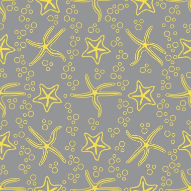 Denizyıldızı ile vektör kusursuz desen. Denizci geçmişi. Pankart, poster ya da baskı için tasarım. Aydınlatıcı ve Nihai Gri.