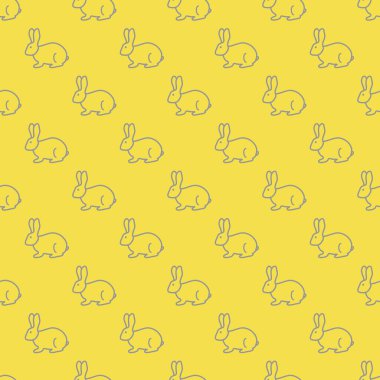 Kusursuz tavşan deseni. Paskalya tatili. Aydınlatıcı ve Nihai Gri.