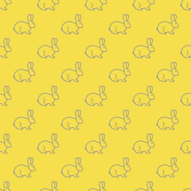 Kusursuz tavşan deseni. Paskalya tatili. Aydınlatıcı ve Nihai Gri.