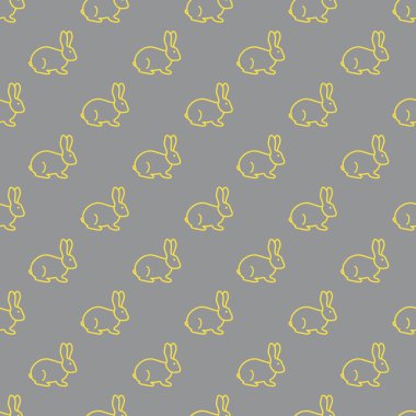Kusursuz tavşan deseni. Paskalya tatili. Aydınlatıcı ve Nihai Gri.