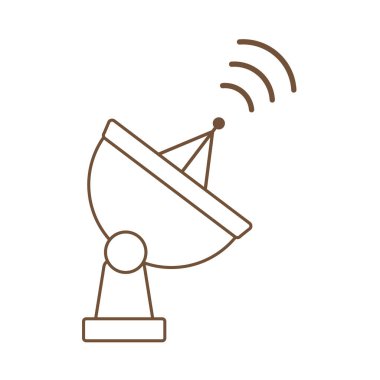 Basit Vektör Çizim Uzay Radarı. Uzay keşfi. Astronomi konsepti. - Bilim. Uydu anteni. Kablosuz iletişim, yayın teknolojisi konsepti. Uygulama, ağ, yazdırma için tasarım