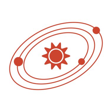 Basit Vektör Illustration Güneş Sistemi. Gezegenler, Güneş. Uzay keşfi. Gezegenler yıldızın etrafında döner. Astronomi konsepti. Galaksi. Evren. - Bilim. Gezegen modeli. Uygulama, ağ, yazdırma için tasarım