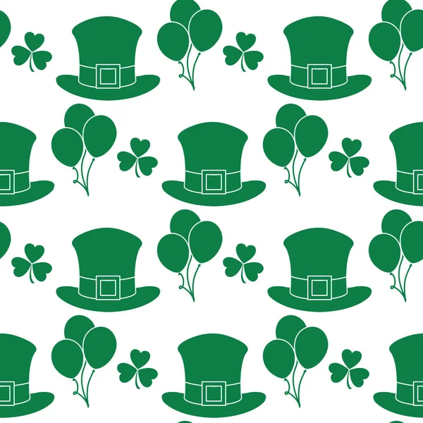 Vektor Nahtloses Muster Happy Patrick Day Illustration Irland Shamrock Hat — Stockvektor