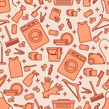 Vektörsüz desenli Çizim Temizlik Hizmetçisi Temizlik Temizlik Makinası Temizlik Makinası Çamaşır deterjanı Demir Elektrik süpürgesi Ev işleri için Profesyonel Temizlik Servisi Yazı Tasarımı