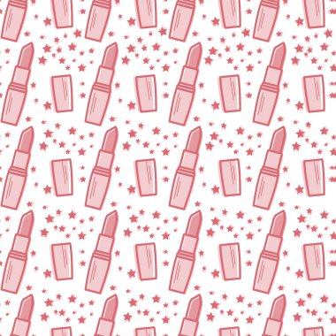 Kozmetik ürünleri ve makyaj geçmişi olan kusursuz bir model. İllüstrasyon ruju. Güzellik tasarımı. Cazibeli moda tarzı. Tekstil, ambalaj, baskı için tasarım.