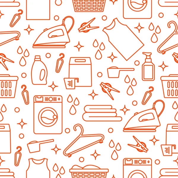 Vektör Tertemiz Çizim Çamaşır Temizleme Servisi Çamaşır Makinesi, Çamaşır sepeti, deterjan, demir, mandal, askı, çarşaf. Baskı için Ev işleri Çamaşırhane Görevleri Tasarımı