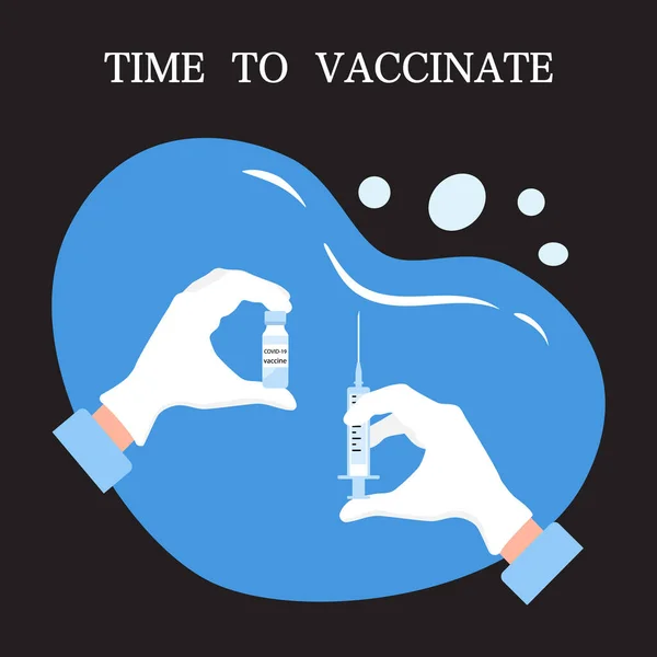 Vektör Illüstrasyon Şırıngası Coronavirus Aşı Şişe Bağışıklık Aşılama Takvimi Aşılama — Stok Vektör