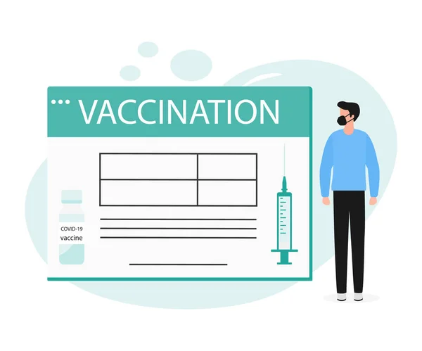 Ilustração Vetorial Pessoas Seringa Vacina Coronavírus Imunização Adulto Calendário Vacinação —  Vetores de Stock