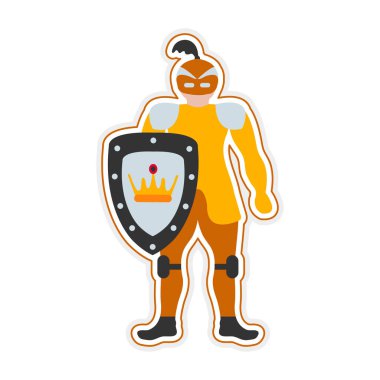 Vektör illüstrasyon: Çocuk Oyuncak Etiket Şövalyesi. Çocukluğunda Faaliyet Oyunları İlköğretim Okulu İlköğretim Okulu Oyun Tiyatrosu kostümün kutlu olsun. Müze Sergisi Orta Çağ