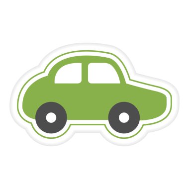 Vektör illüstrasyonlu çocuk oyuncak çıkartma arabası. İlkokul, ilkokul, anaokulu. Mutlu bir çocukluk. Aktivite. Oyun bitti. Oynayın. Yazdırma için Otomobil Taşımacılık Tasarımı