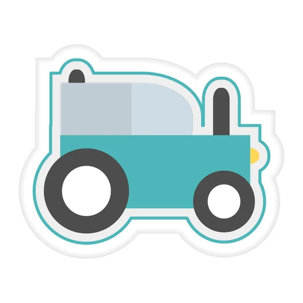 Vector Illustration Kid Toys Sticker Tractor Agrimotor Primary School Elementary — Image vectorielle