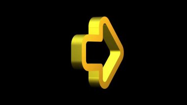 Kalın 3D Altın Ok Dönen Animasyon Güçlü Metalik Parlatıcı, Yönlendirme Göstergesi İdeal, Sonraki Adım CTA, Başarı Yolu, Seyrüsefer Simgesi, Eğilim Yukarı, Büyüme Sembolü, Lüks İşaret Grafiği
