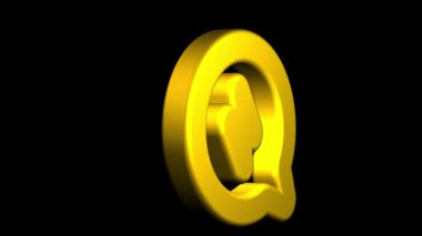 Sohbet Bildirimi İçin Altın 3D Konuşma Baloncuğu Döndürme Animasyonu, Mesajlaşma Uygulaması Tanıtımı için Mükemmel, Sosyal Medya Simgesi, Canlı Sohbet Sembolü, Müşteri Destek Videosu, Uyarı Uyarısı, Lüks Mesaj