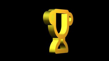 Parlak Yansımalı 3D Altın Ödül Döndürme Animasyonu, Zafer Kutlaması, Ödül Töreni, Şampiyon Kazanan Video, Başarı Motivasyonu, Oyun Başarı, Lüks Ödül Açılımı, Premium Hareket Grafikleri