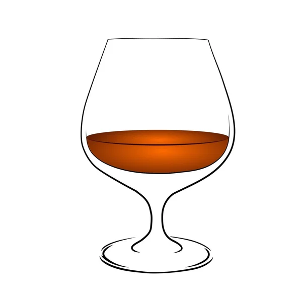 Brandy glas geïsoleerd op witte achtergrond. — Stockvector