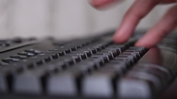 Hands on computer keyboard — Stock Video