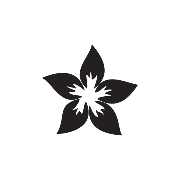 Icône fleur noire — Image vectorielle