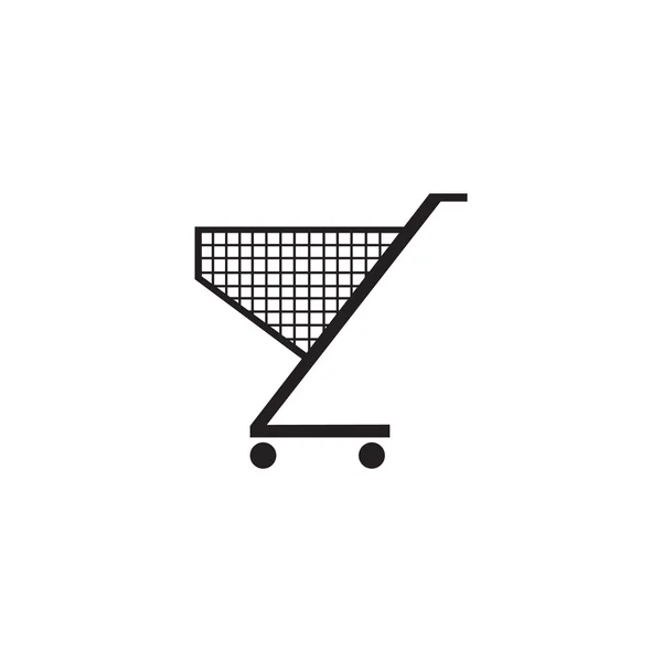 Svart vagn ikonen för shopping — Stock vektor
