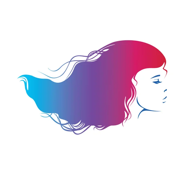 Cabello ondeando en el viento — Vector de stock