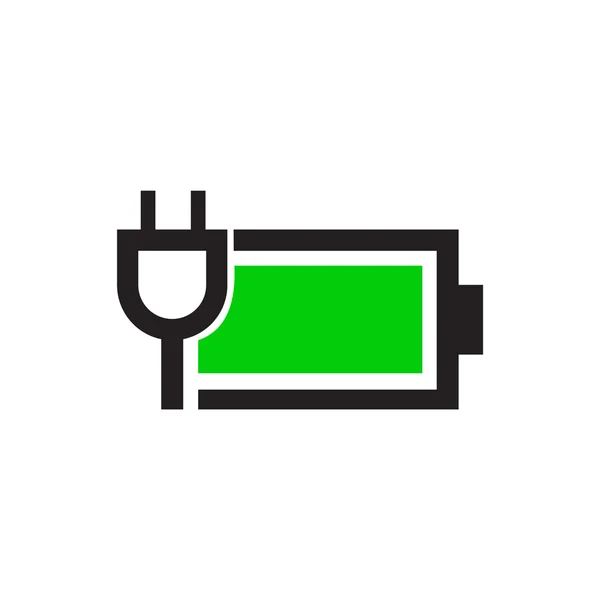Ładne i jasne z ikoną w pełni naładowanego urządzenia zielony — Wektor stockowy