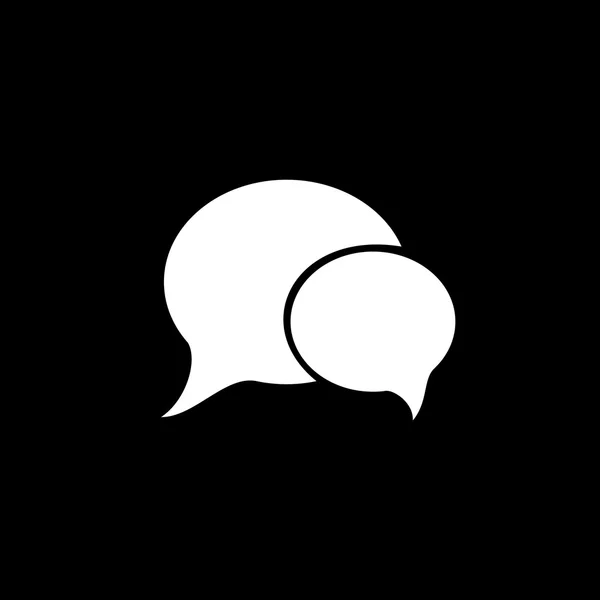 Dialogue bubble simple icon on black background. — Stock Vector