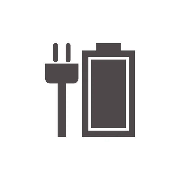 Caricabatterie icona grigio — Vettoriale Stock