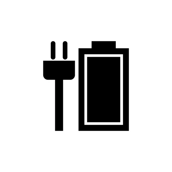 Caricabatterie icona nero — Vettoriale Stock
