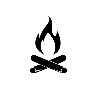 siyah büyük yangın simgesi