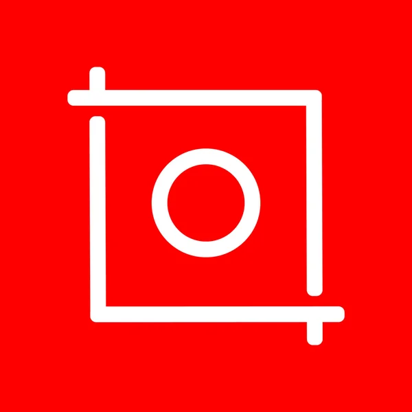 Білий контур камери на червоному фоні — стоковий вектор