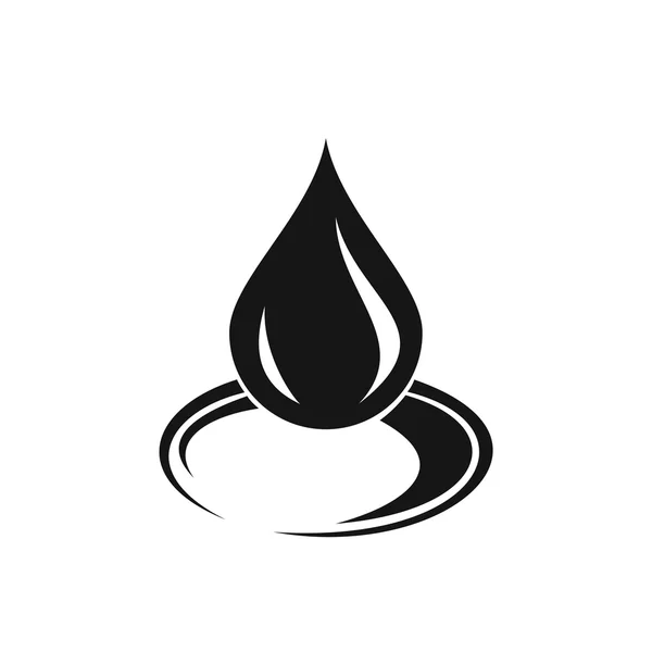 Negro spleshing gota de agua icono — Vector de stock