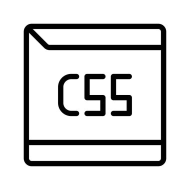 Web tasarımı ve yerleşim biçimi için kullanılan CSS biçim sayfası dosyasını temsil eden en küçük belge simgesi.