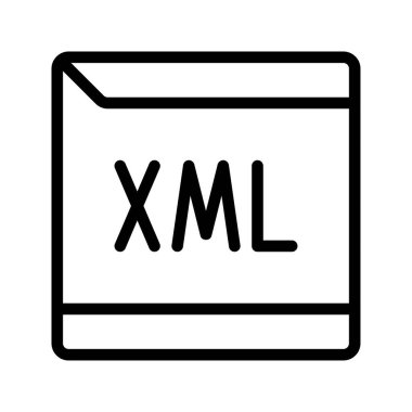 XML dosya biçimi için temiz belge simgesi, yapılandırma ve veri değişimi için uygun.