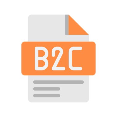 B2C ticaretini ve doğrudan tüketiciye satış stratejisini gösteren düz simge.