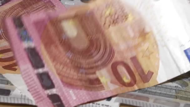 Satu Euro Tunai Muncul Latar Belakang — Stok Video
