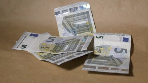 Euro Geld Auf Papier Bringen — Stockvideo