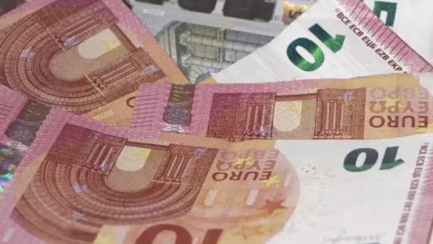 Euro Bargeld Hand Mitnehmen — Stockvideo