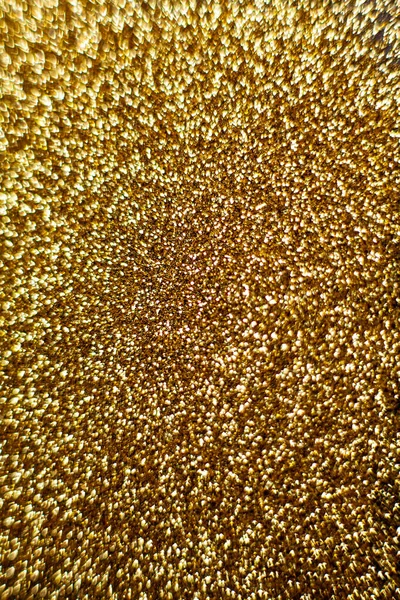 Gold Dust Background Blurred Small Gold Dust Reflects Light — Stock Photo, Image