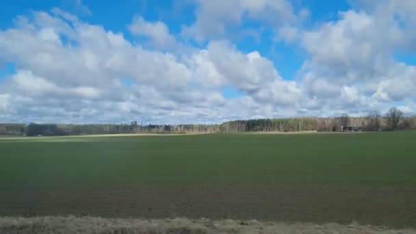 Blick Aus Dem Autofenster Das Auto Rauscht Durch Die Landschaft — Stockvideo