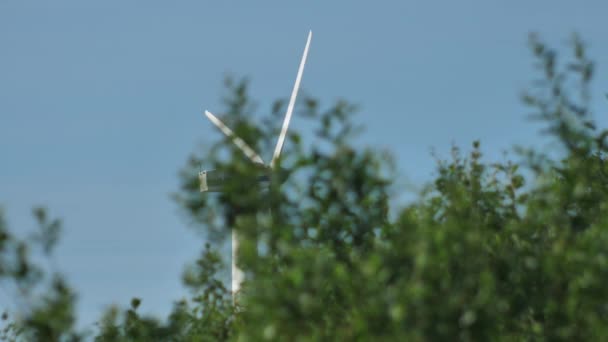 Větrné Mlýny Vyrábějí Elektřinu Zelená Energie Větru Elektřina Větru Nezávislá — Stock video