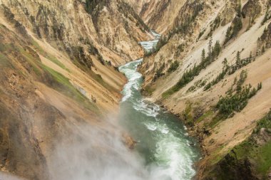 Yellowstone'da kanyonda yılan Rivercutting